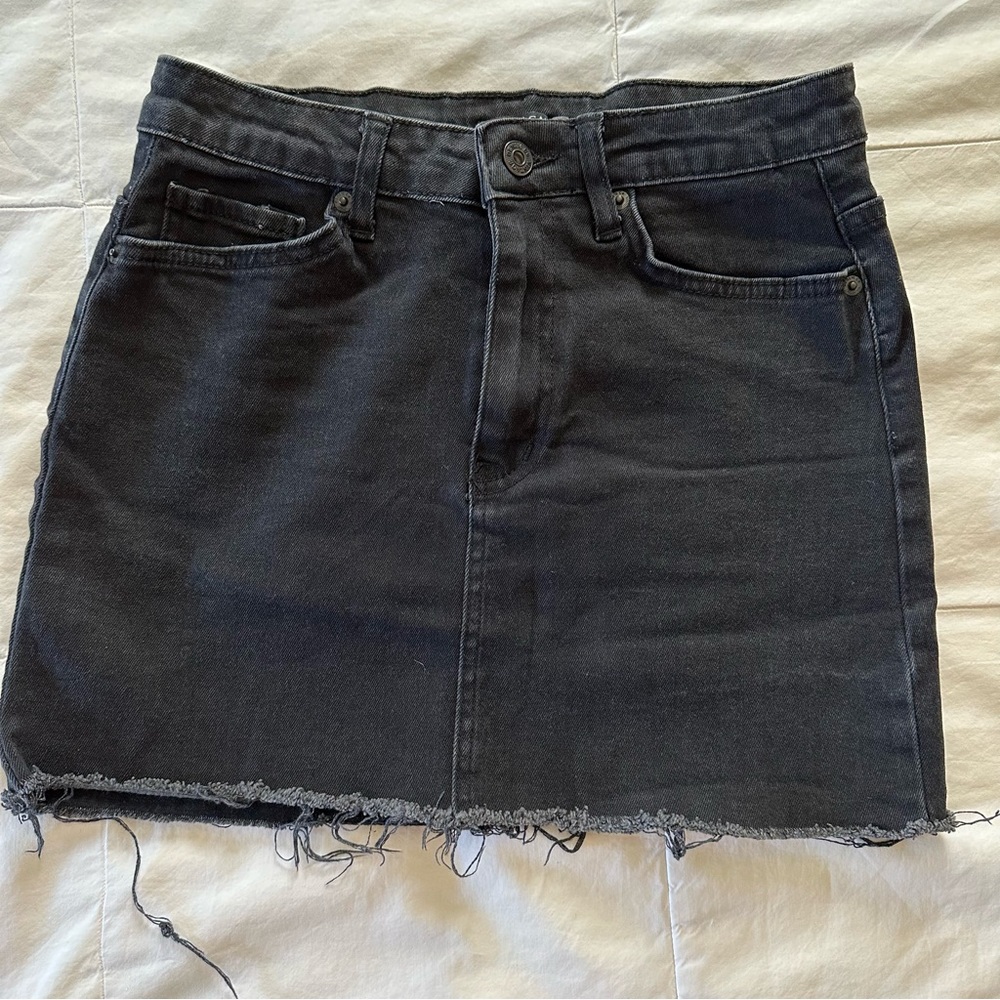 Nasty Gal black denim skirt